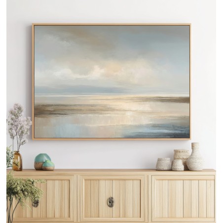 Quadro Per Soggiorno Paesaggio Astratto Minimalista Dai Toni Neutri