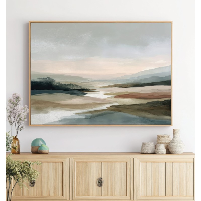 Quadro Per Ingresso Paesaggio Astratto Naturale Dai Toni Pastello