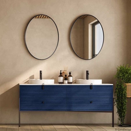 Specchio Ovale Bagno Cornice Nera