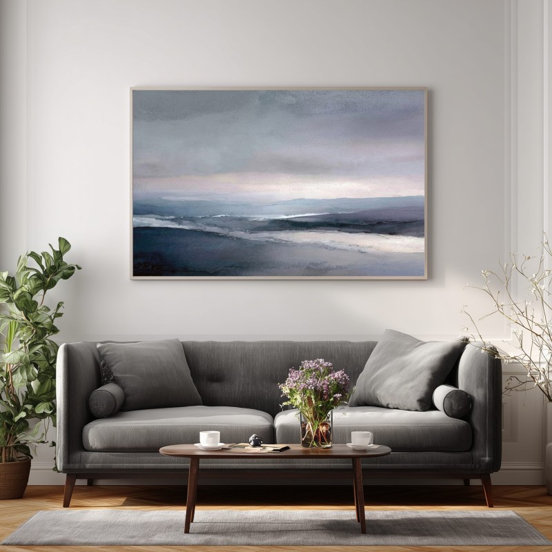 Quadro Per Soggiorno Paesaggio Astratto Tonalità Blu