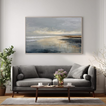 Quadro Mare Astratto In Toni Terra E Grigio Caldo Ethereal Calm