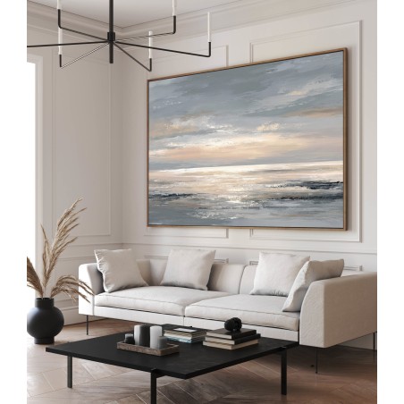 Quadro Moderno Grande Mare Astratto Con Toni Neutri