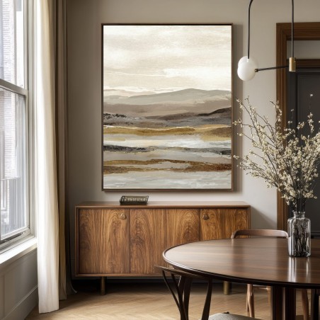 Quadro Grande Astratto In Toni Terra Naturali Per Ingresso