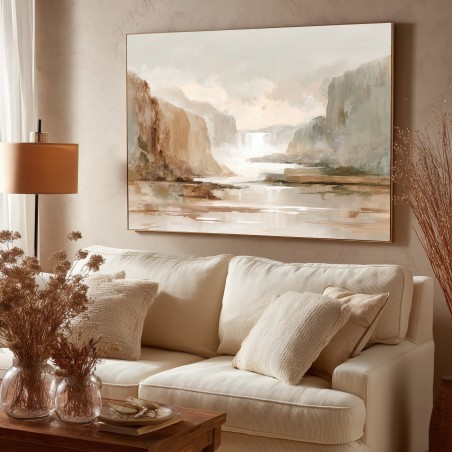 Quadro Paesaggio Astratto Rilassante In Toni Naturali