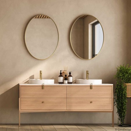 Specchio Ovale Bagno Cornice Oro