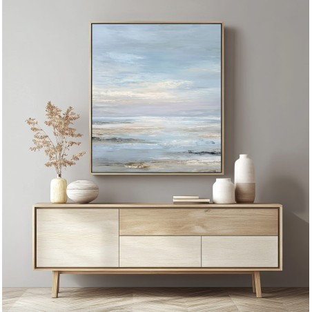 Stampa Su Tela Paesaggio Marino Astratto Toni Chiari E Naturali