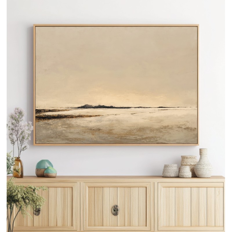 Quadro Stampa Su Tela Paesaggio Astratto Minimal In Toni Sabbia