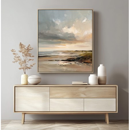 Quadro Paesaggio Marino Astratto Con Spiaggia E Cielo Luminoso