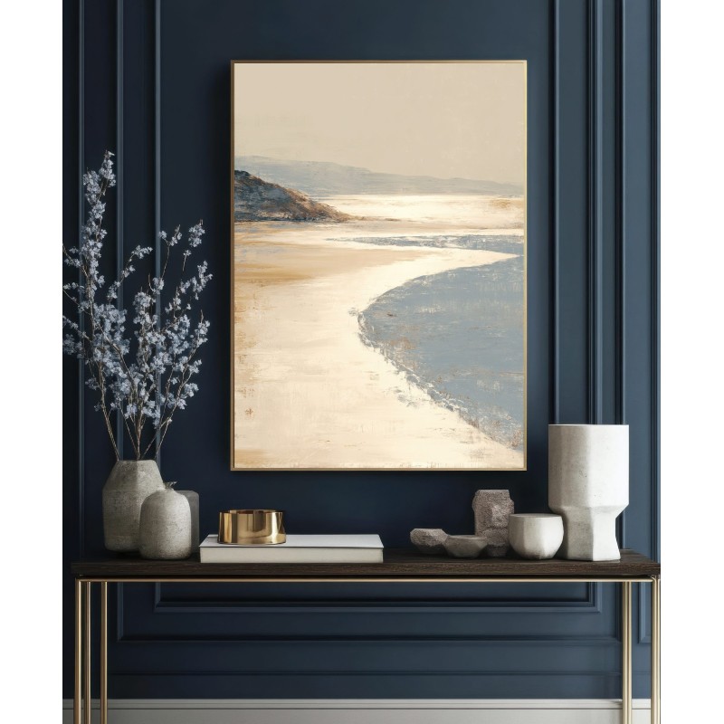 Quadro Marino Astratto Con Spiaggia Luminosa