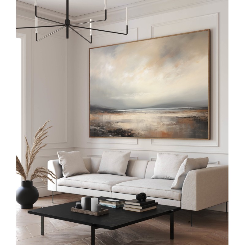 Quadro Astratto Con Toni Neutri Per Sala Da Pranzo