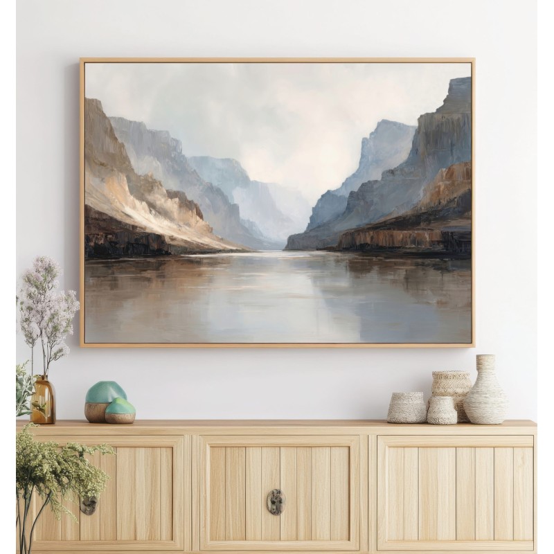 Quadro Astratto Moderno Paesaggio Tranquillo Per Soggiorno