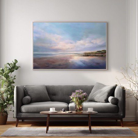 Quadro Marino Astratto Con Riflessi Pastello