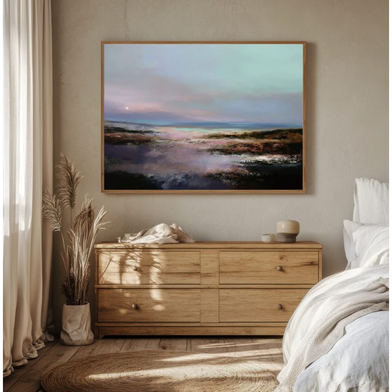 Quadro Paesaggio Astratto Riflessi Pastello Per Camera Da Letto