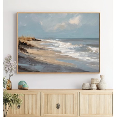 Quadro Spiaggia Astratta In Toni Sabbia E Azzurri