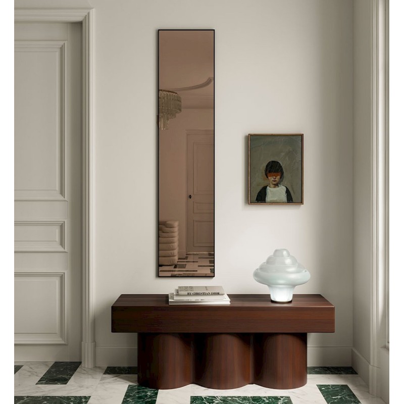 Specchio Bronzo Verticale di Design con Cornice Nera