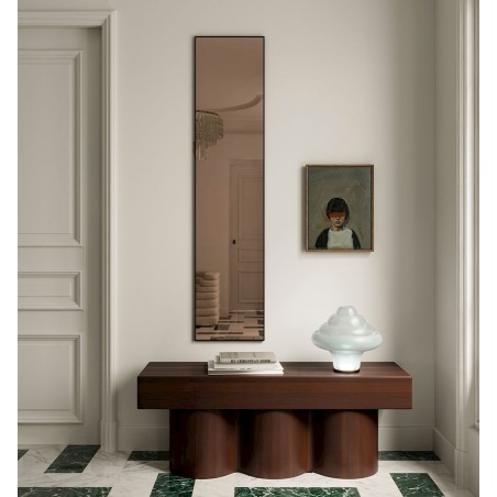 Specchio Bronzo Verticale di Design con Cornice Nera