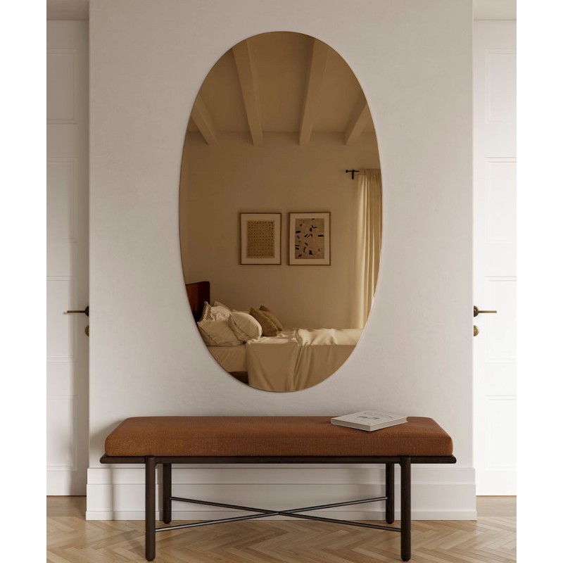 Specchio Ovale Grande Colore Bronzo Design Elegante e Raffinato
