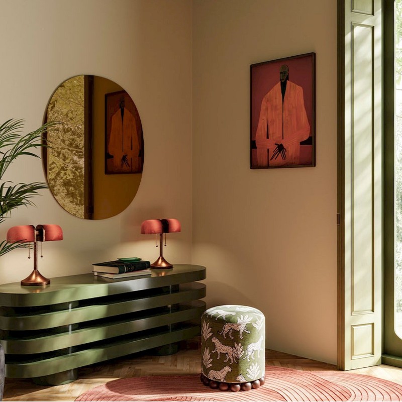 Specchio Ovale Bronzo Di Design Elegante Per Ingresso