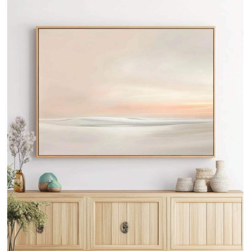 Quadro Minimalista Orizzonte del Deserto Paesaggio Astratto Toni Sabbia