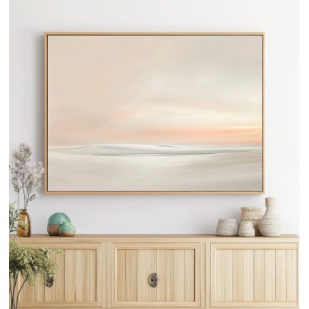 Quadro Minimalista Orizzonte del Deserto Paesaggio Astratto Toni Sabbia