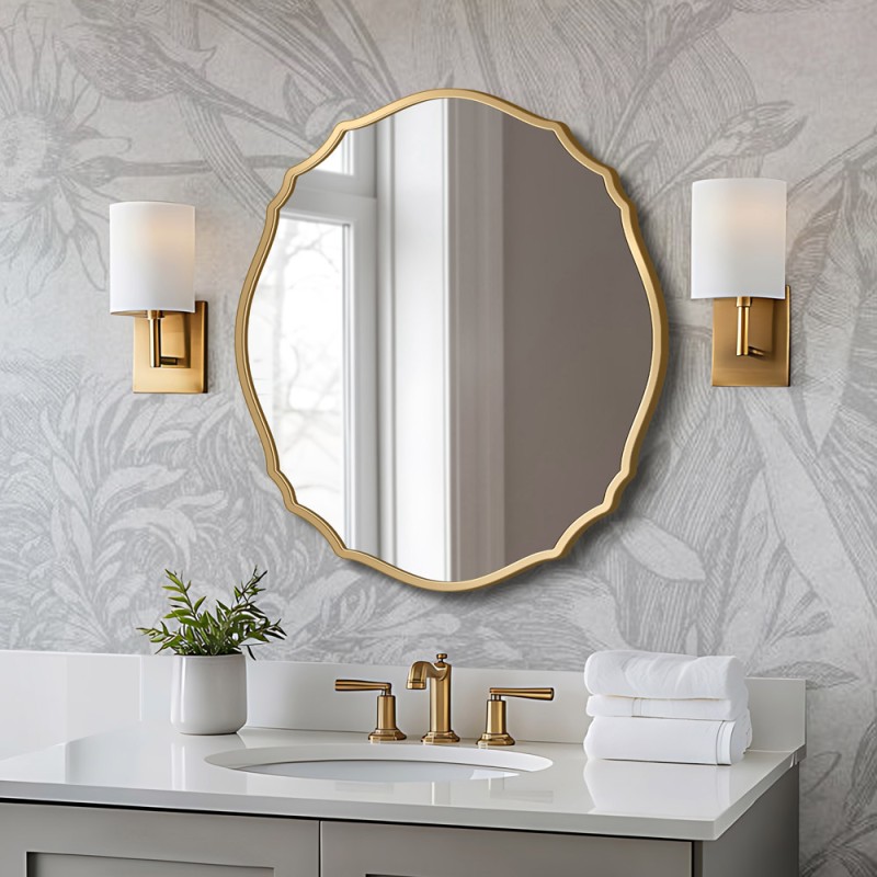 Specchio Classico Elegante Dorato per Bagno