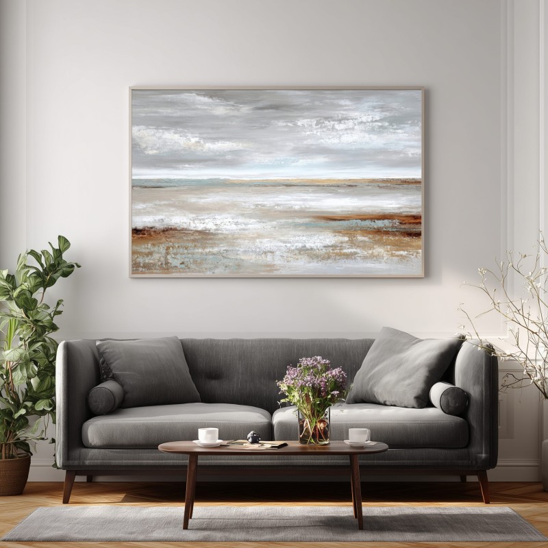 Quadro Astratto Orizzonte Mare Per Soggiorno Moderno
