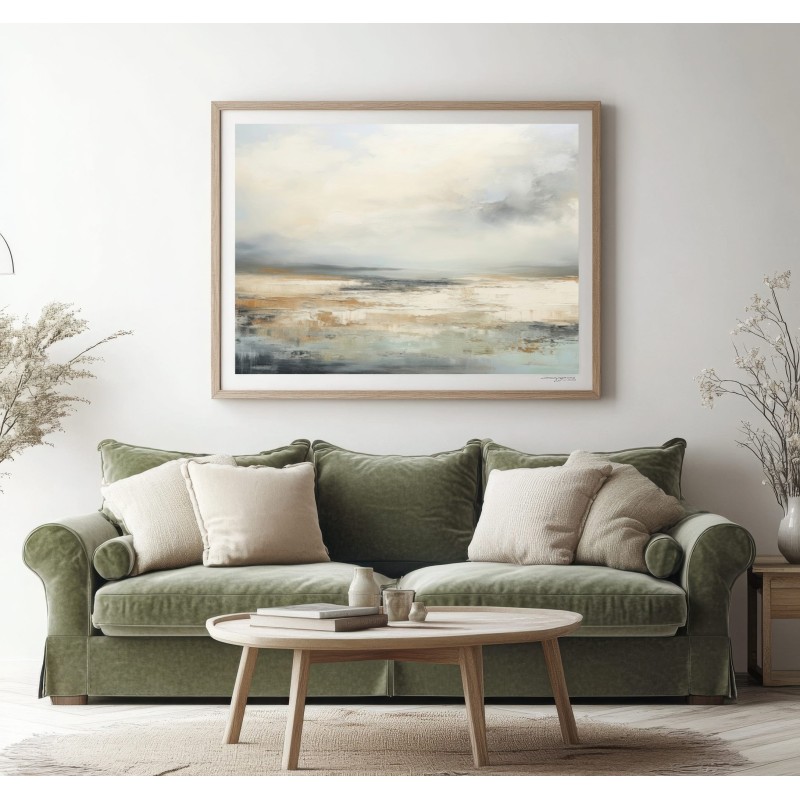 Quadro Moderno Beige e Grigio Materico Per Soggiorno