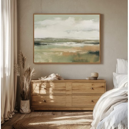 Quadro Astratto Verde Salvia Per Camera Da Letto