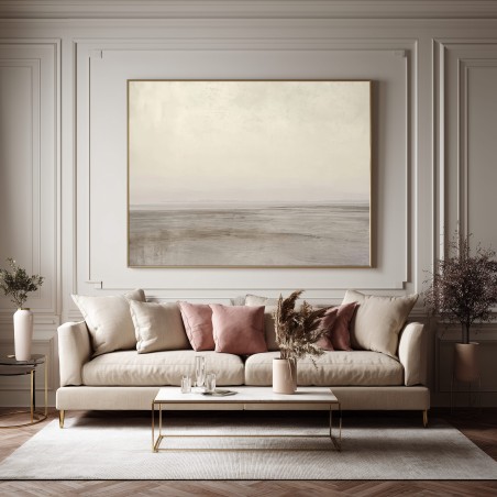 Quadro Minimalista Neutro Beige e Tortora Per Salotto