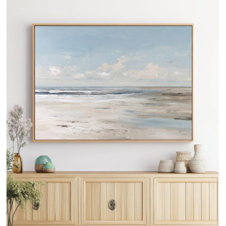 Quadro Astratto Marino Rilassante Azzurro e Sabbia