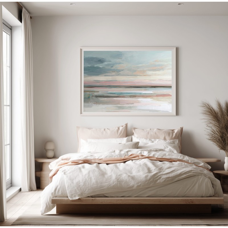 Quadro Per Camera Da Letto Rosa Cipria e Grigio Moderno