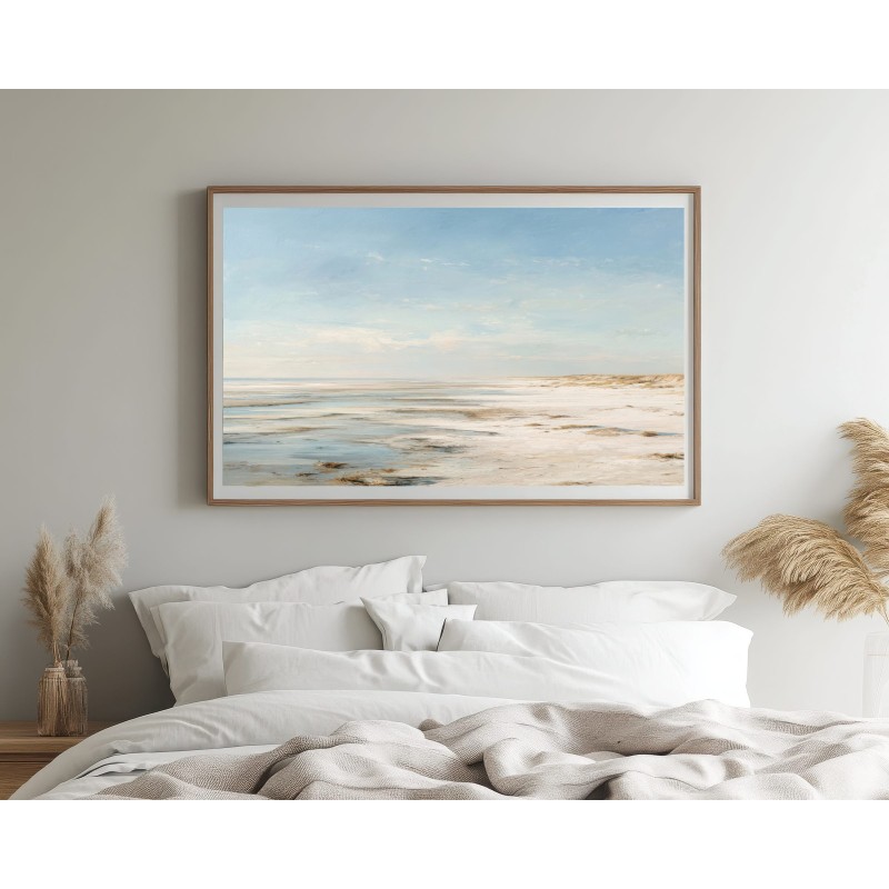 Quadro Spiaggia Minimalista Rilassante Azzurro e Sabbia