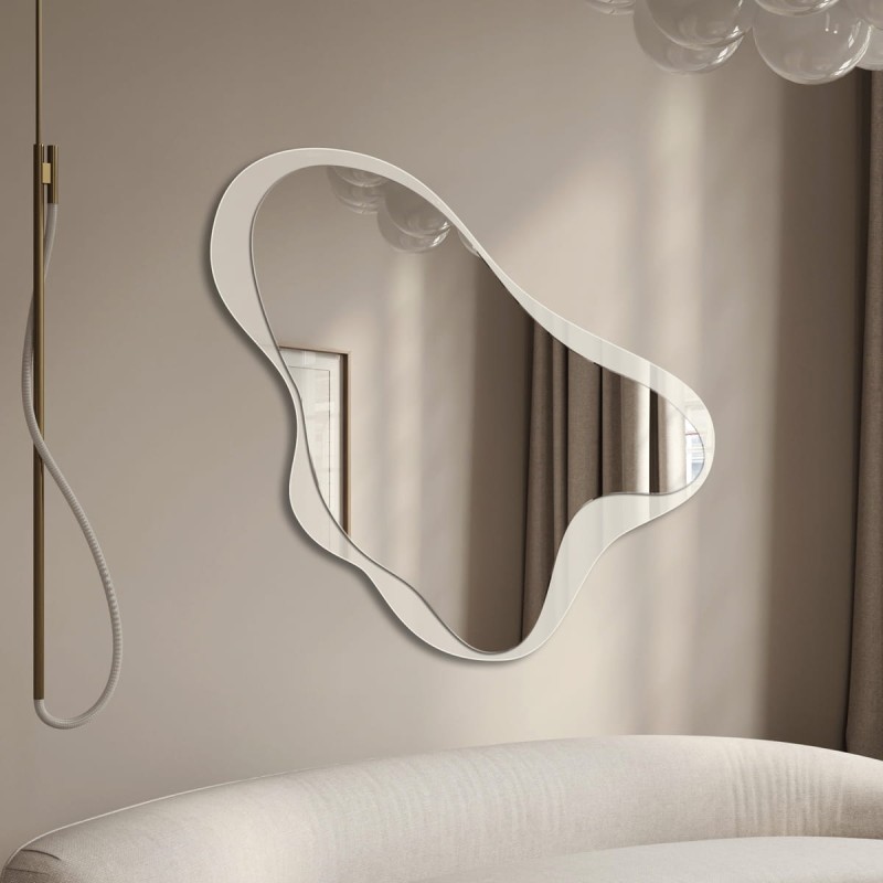 Specchio Per Soggiorno Design Cornice Bianca