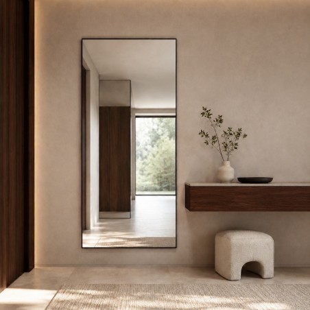 Specchio Grande da Ingresso con Cornice Nera Minimalista
