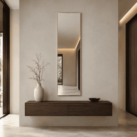 Specchio a Figura Intera con Cornice Dorata Minimalista