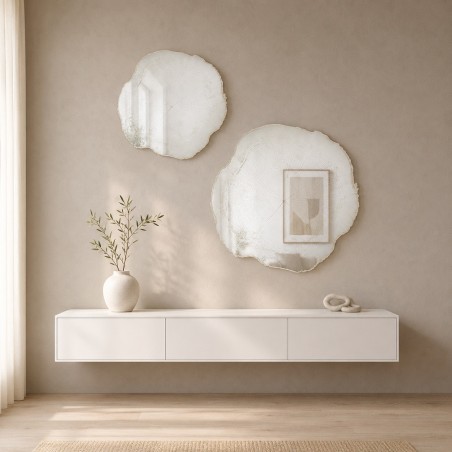 Set di 2 Specchi Organici Bianchi Arbo Ice Set