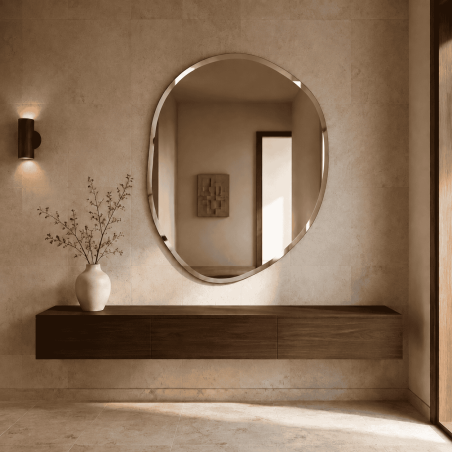 Specchio Organico Bisellato Per Ingresso Elegante