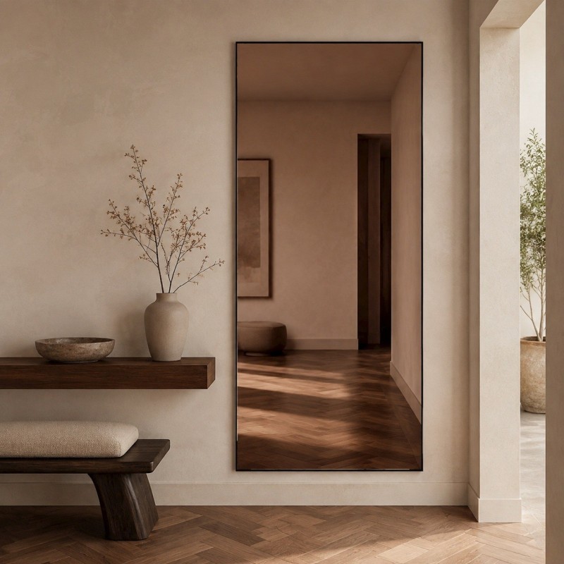 Specchio Color Bronzo Grande e Minimalista per Ingresso