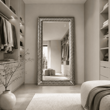 Specchio Cabina Armadio Argentato Nick Silver