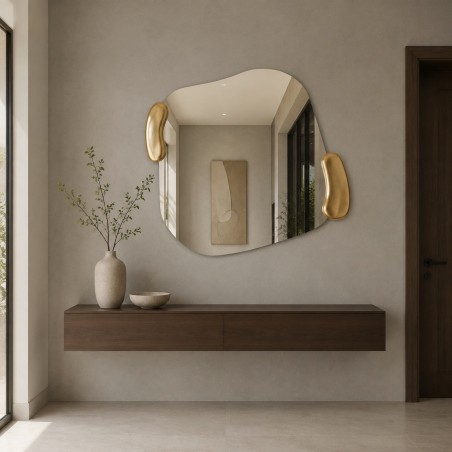 Specchio Moderno per Ingresso Elegante Calco Gold
