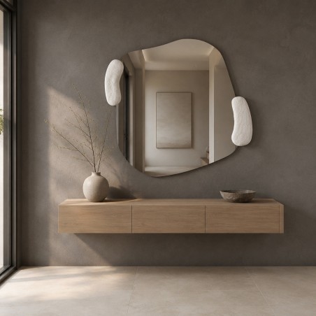 Specchio Asimmetrico Grande Calco White Square
