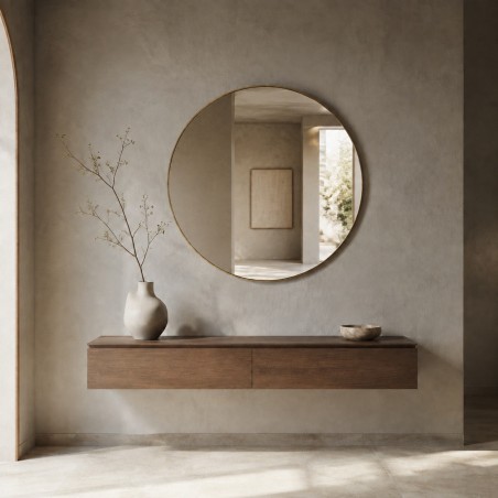 Specchio Rotondo Grande con Cornice Color Bronzo