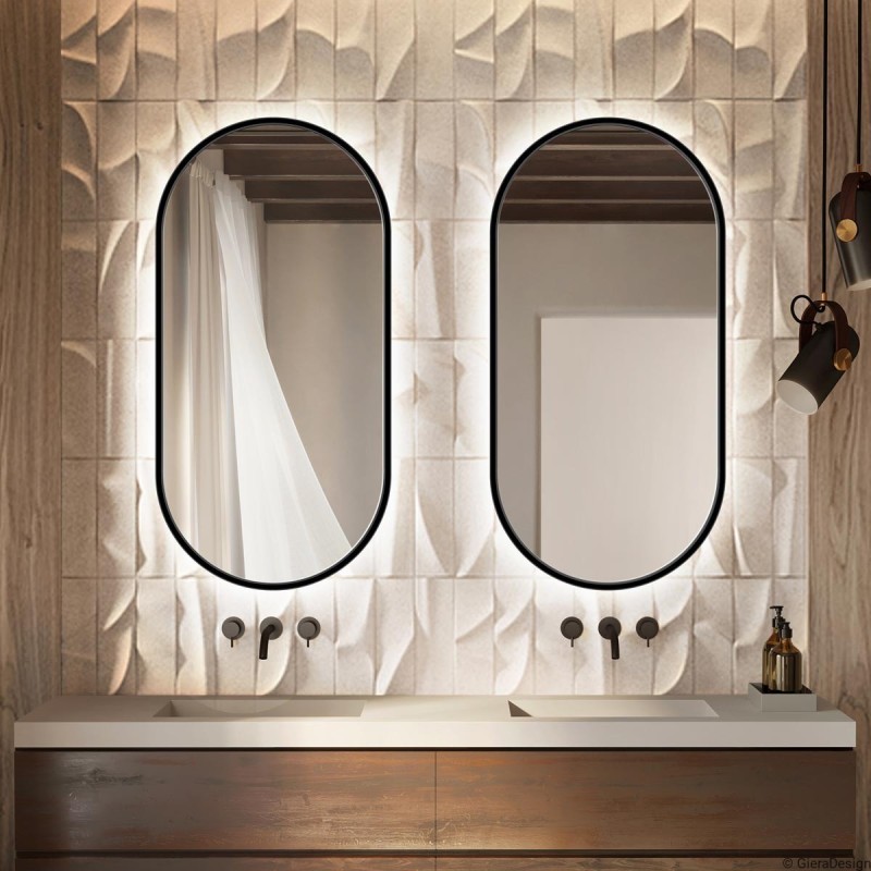 Specchio Ovale Bagno Retroilluminato Nero