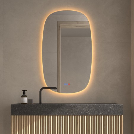 Specchio Retroilluminato Design Organico Per Bagno Moderno