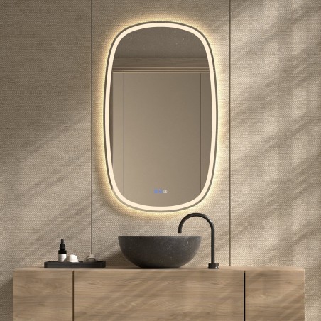 Specchio Ovale Con Luce LED Integrata Per Bagno Moderno