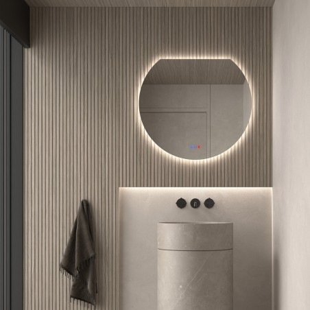 Specchio Rotondo LED Retroilluminato per Bagno di Design