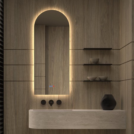Specchio ad Arco LED Retroilluminato per Bagno Moderno