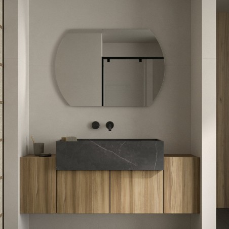 Specchio Ovale Orizzontale Senza Cornice per Bagno Moderno