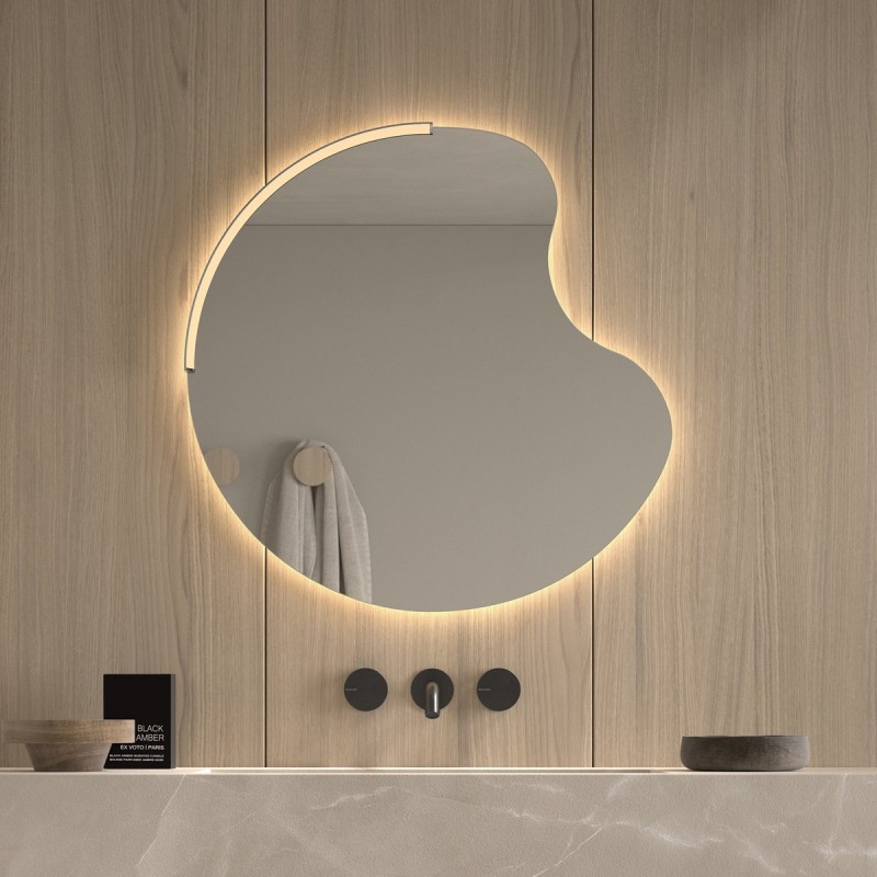 Specchio Retroilluminato con Applique LED per Bagno Moderno