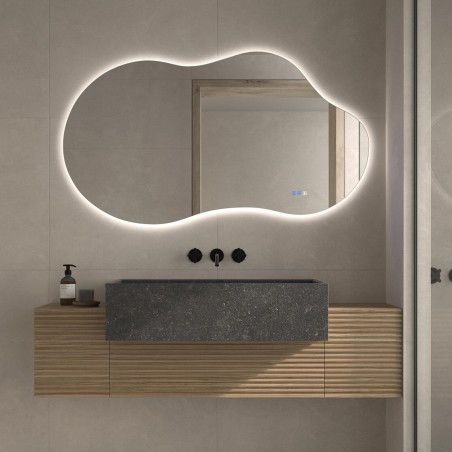 Specchio Organico Orizzontale LED Retroilluminato Per Bagno